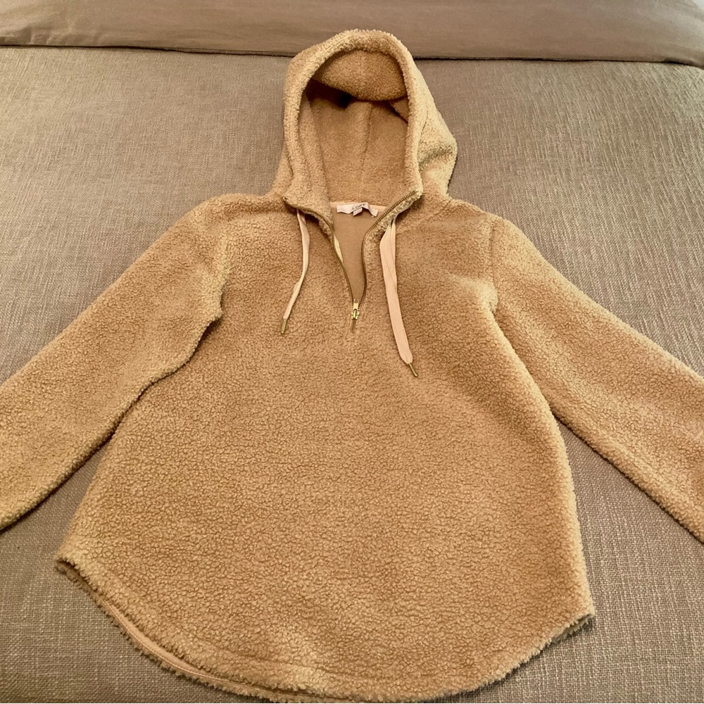 LOFT Beige Sherpa Hoodie